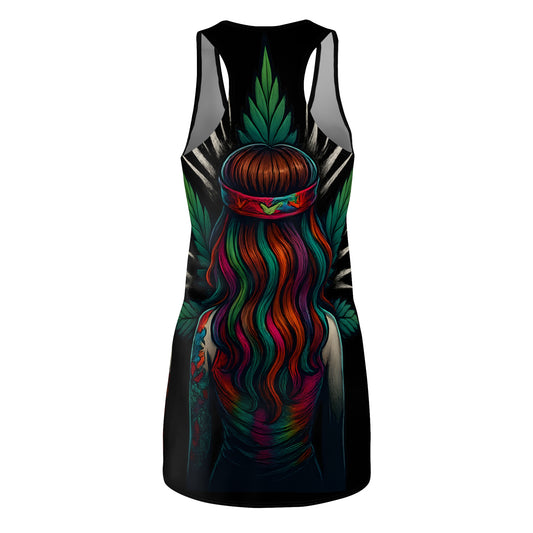 Psychedelic Goddess Racerback Dress – Shiitake Edition