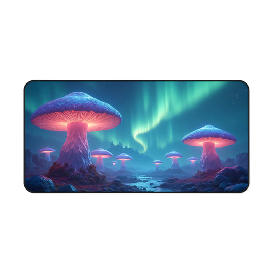 Enchanted Mushroom Grove Desk Mat - 31.5x15.5 Inch Neoprene Gaming and Office Mat