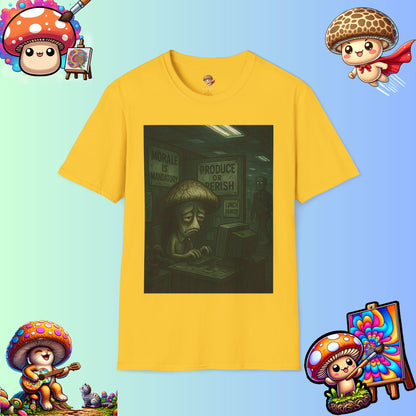 Produce or Perish – Dystopian Office Mushroom Shirt