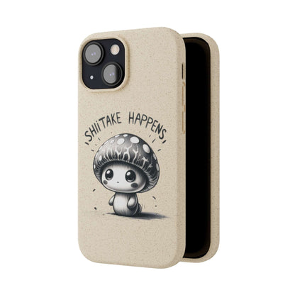 Shiitake Happens Biodegradable Phone Case - Eco-Conscious Art for iPhone 13 & Samsung S22 Series