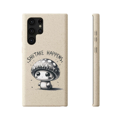 Shiitake Happens Biodegradable Phone Case - Eco-Conscious Art for iPhone 13 & Samsung S22 Series