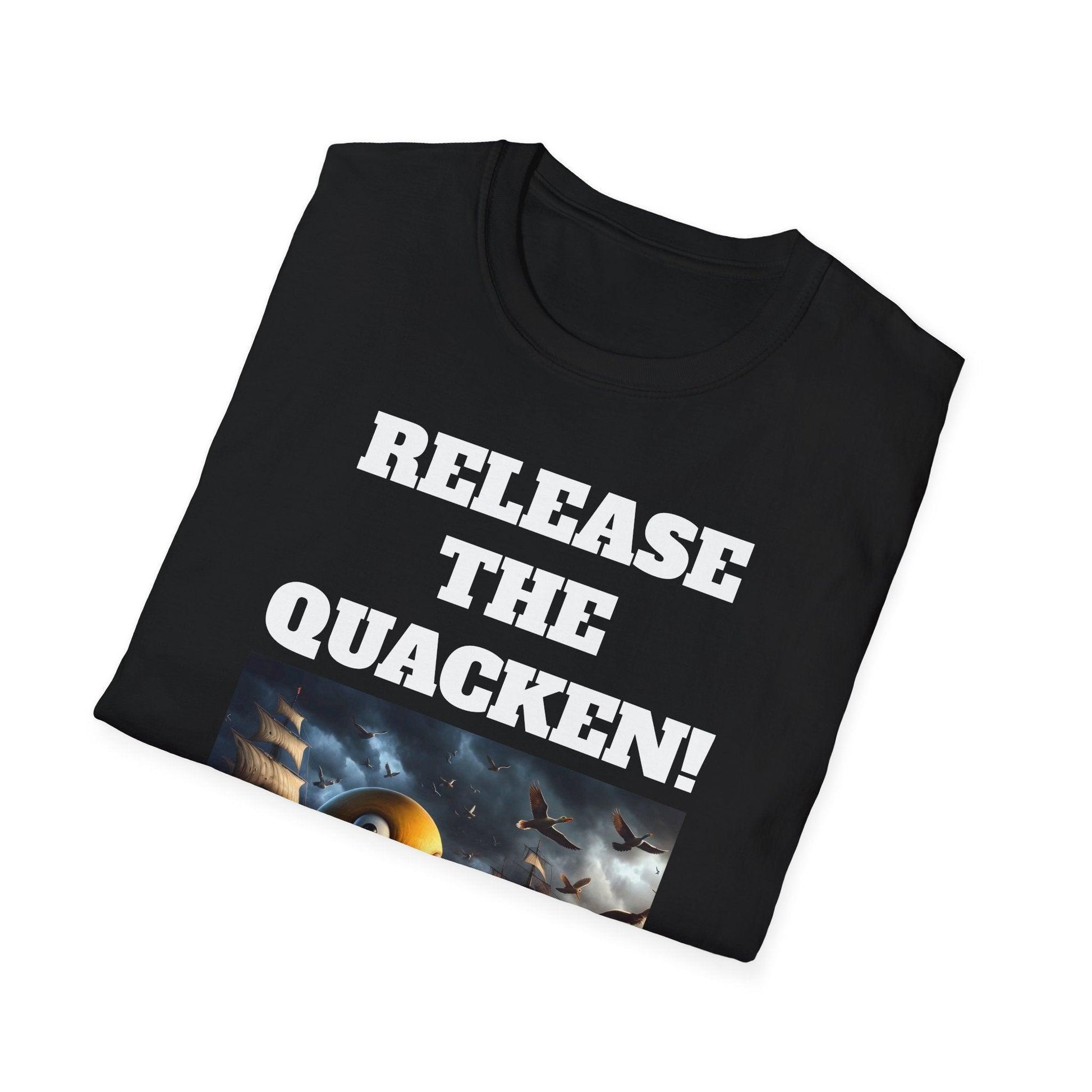 Release the Quacken! Epic Duck Octopus T-Shirt, Nautical Adventure Sea Monster Tee, Humorous meme wear shirt - Shiitake Products