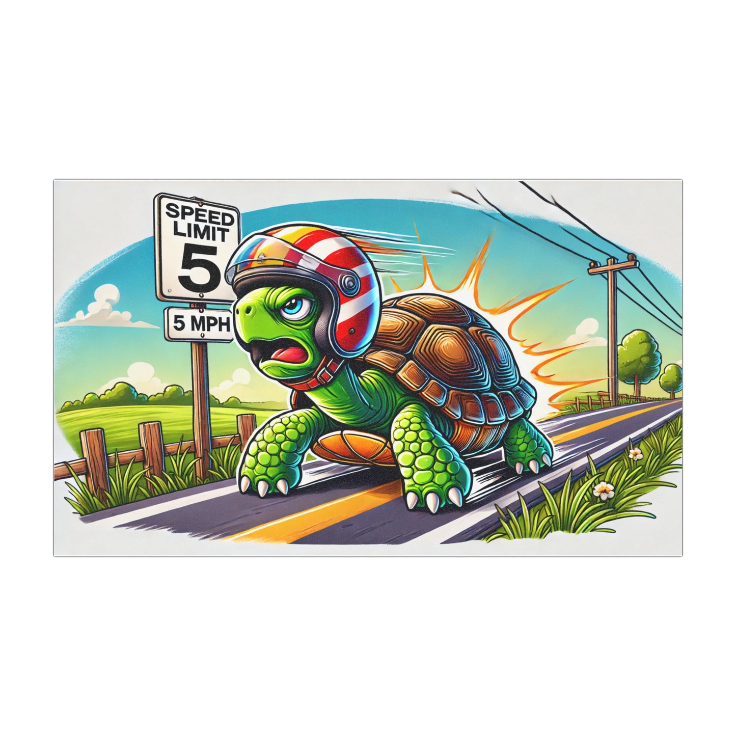 Funny Speeding Turtle Magnet - 7.5x4.5 Durable Vinyl Car Magnet - Perfect for Metal Surfaces - Weatherproof & UV Resistant Magnet