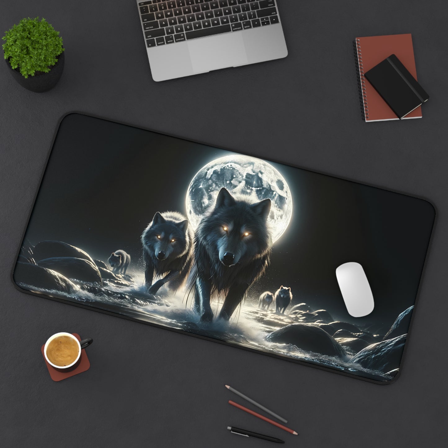 Lunar Howl: Midnight Pack Gaming Desk Mat (31.5"x15.5")