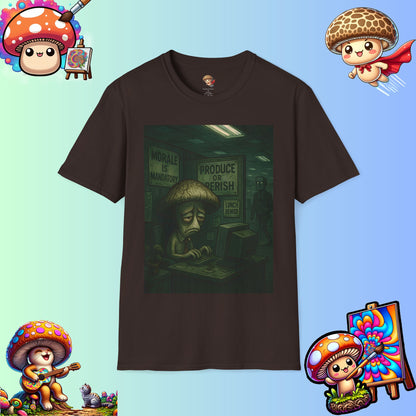 Produce or Perish – Dystopian Office Mushroom Shirt