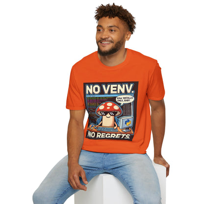 Funny Python No Venv No Regrets T-Shirt