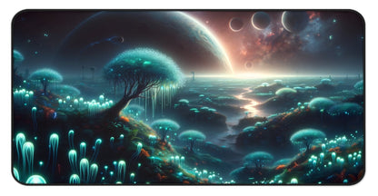 Bioluminescent Alien World Desk Mat - 31.5"x15.5"