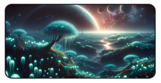 Bioluminescent Alien World Desk Mat - 31.5"x15.5"