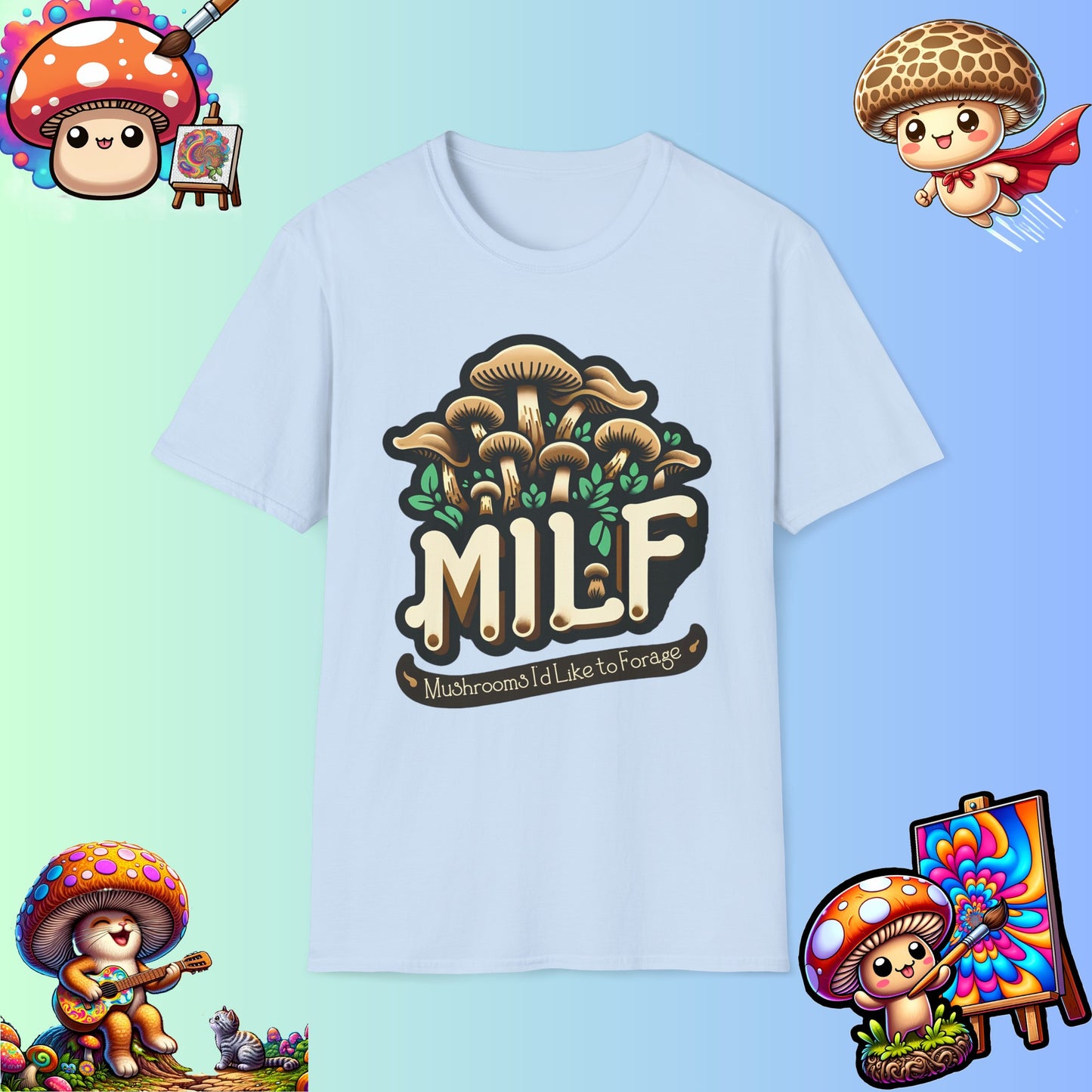 Mushroom Foraging Enthusiast T-Shirt - Unique 'MILF' Design - Unisex Tee