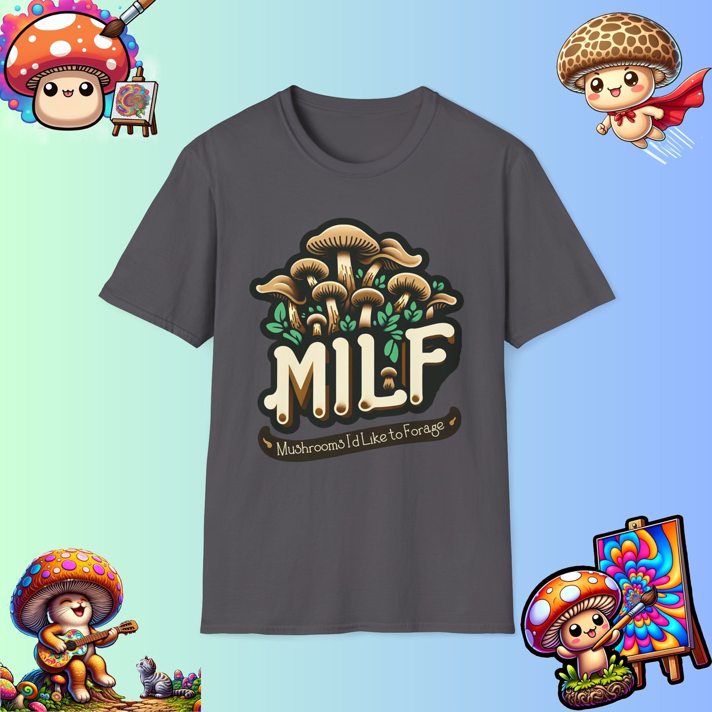 Mushroom Foraging Enthusiast T-Shirt - Unique 'MILF' Design - Unisex Tee