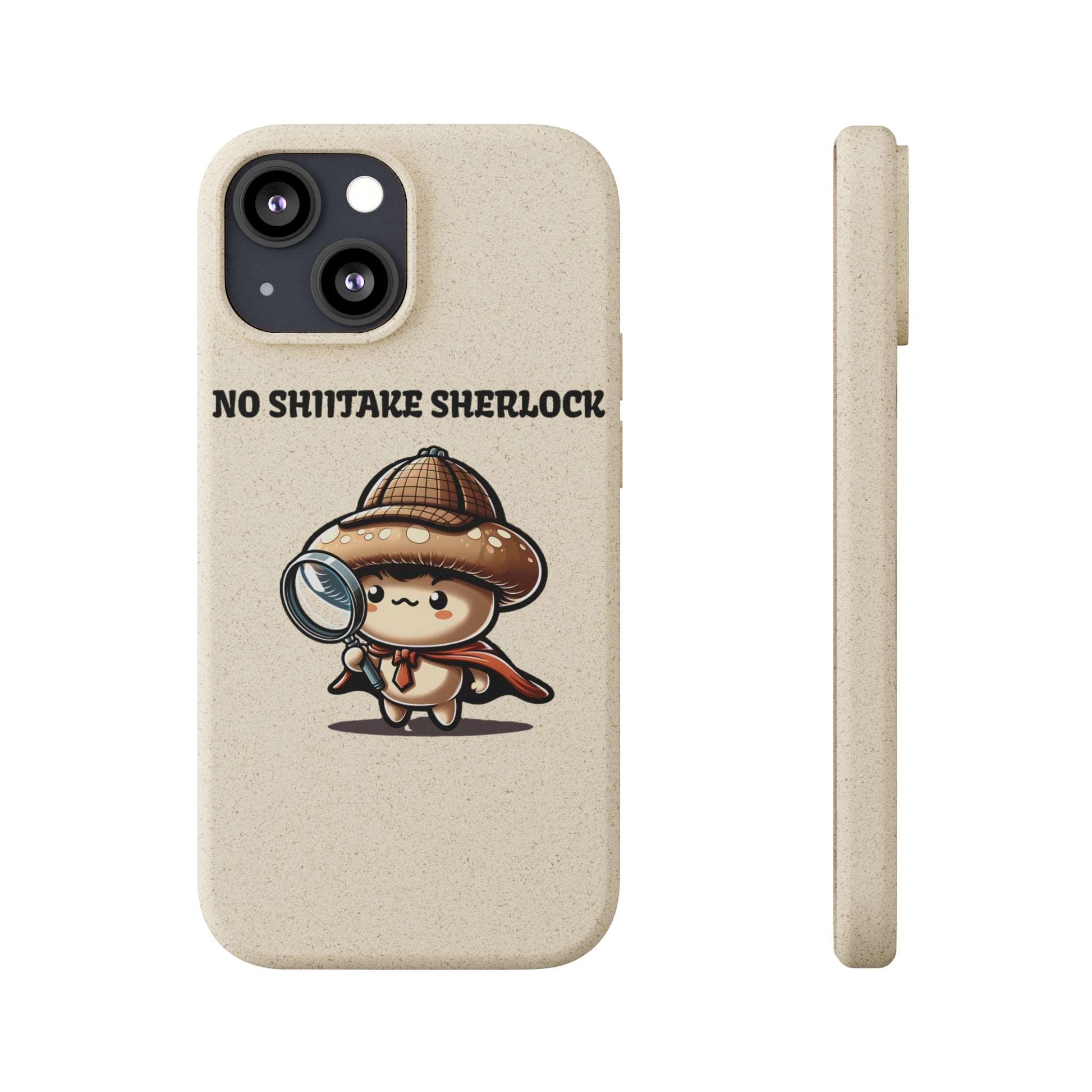 Eco-Friendly "No Shiitake Sherlock" Biodegradable Phone Case - Sustainable Protection for iPhone 13 & Samsung Galaxy S22