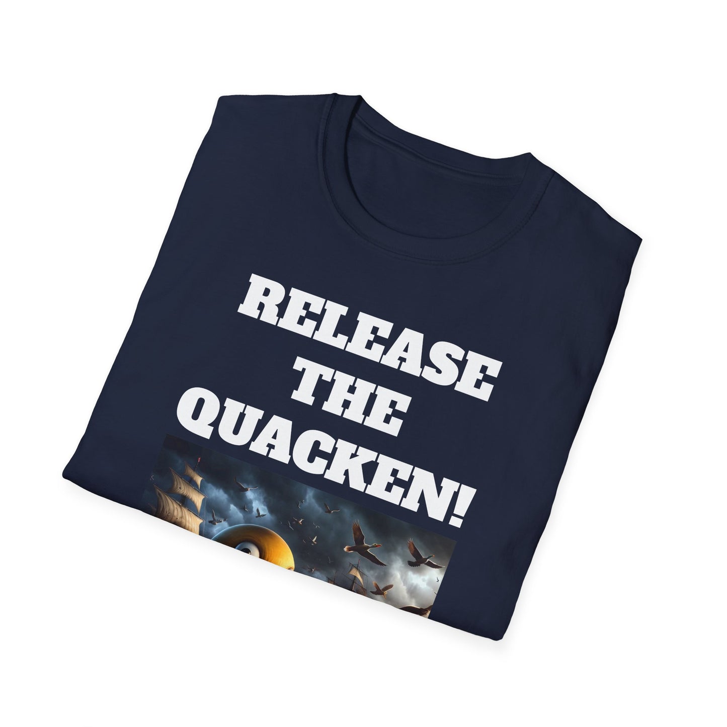 Release the Quacken! Epic Duck Octopus T-Shirt, Nautical Adventure Sea Monster Tee, Humorous meme wear shirt