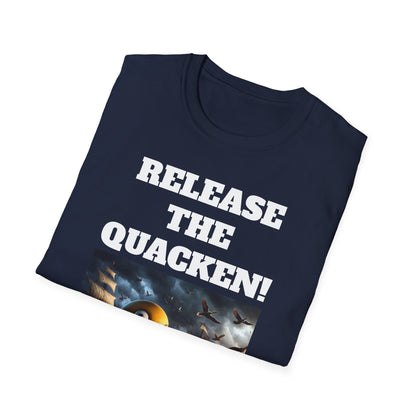 Release the Quacken! Epic Duck Octopus T-Shirt, Nautical Adventure Sea Monster Tee, Humorous meme wear shirt