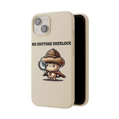 Eco-Friendly "No Shiitake Sherlock" Biodegradable Phone Case - Sustainable Protection for iPhone 13 & Samsung Galaxy S22