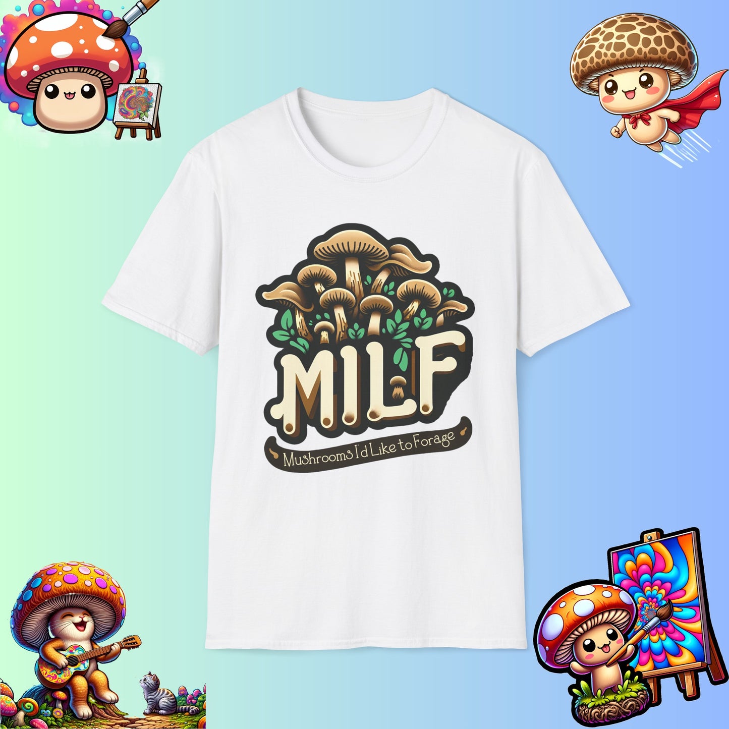 Mushroom Foraging Enthusiast T-Shirt - Unique 'MILF' Design - Unisex Tee