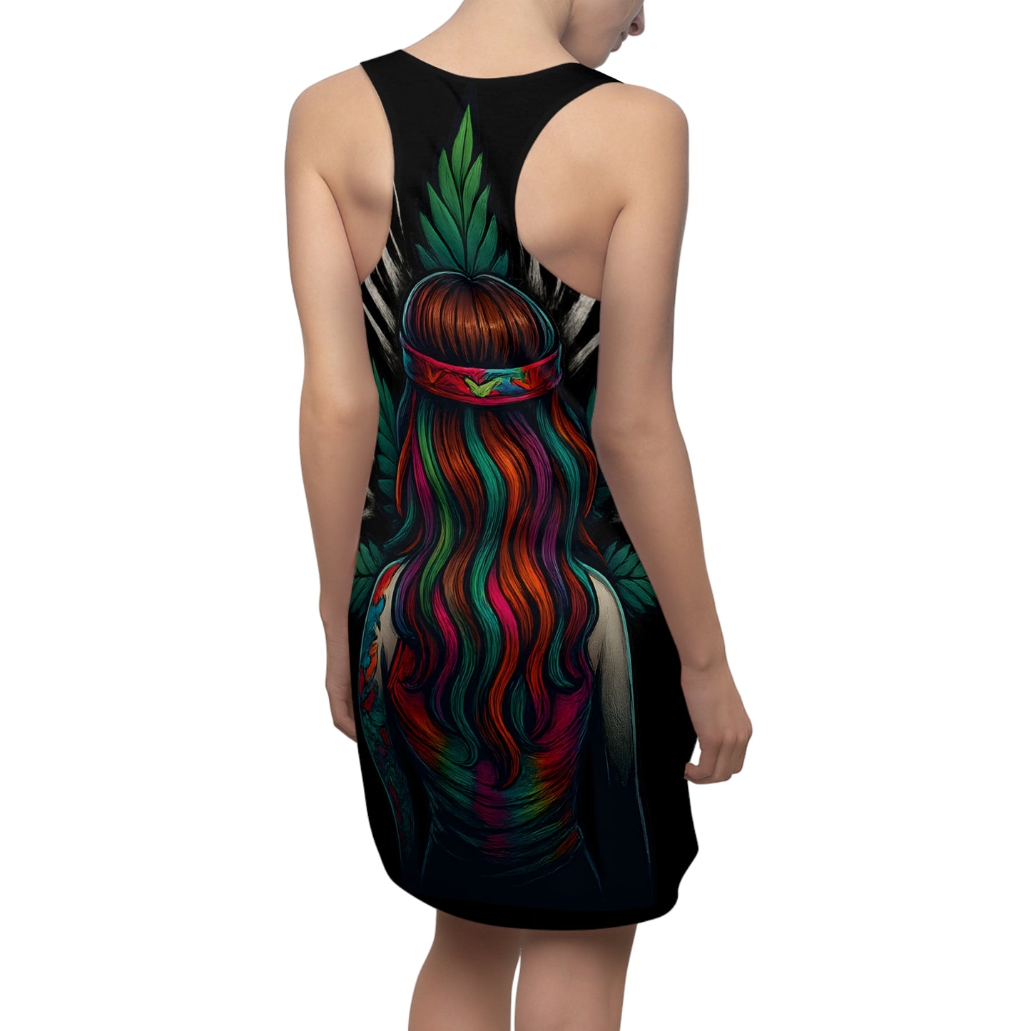 Psychedelic Goddess Racerback Dress – Shiitake Edition