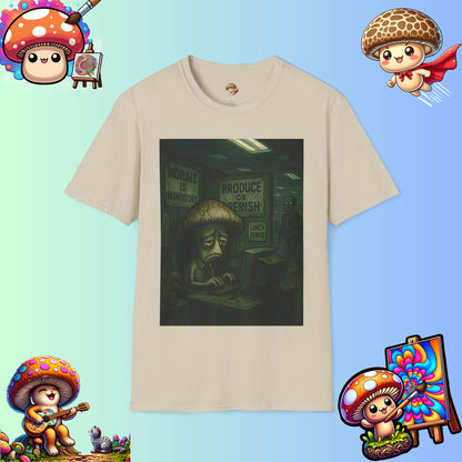 Produce or Perish – Dystopian Office Mushroom Shirt