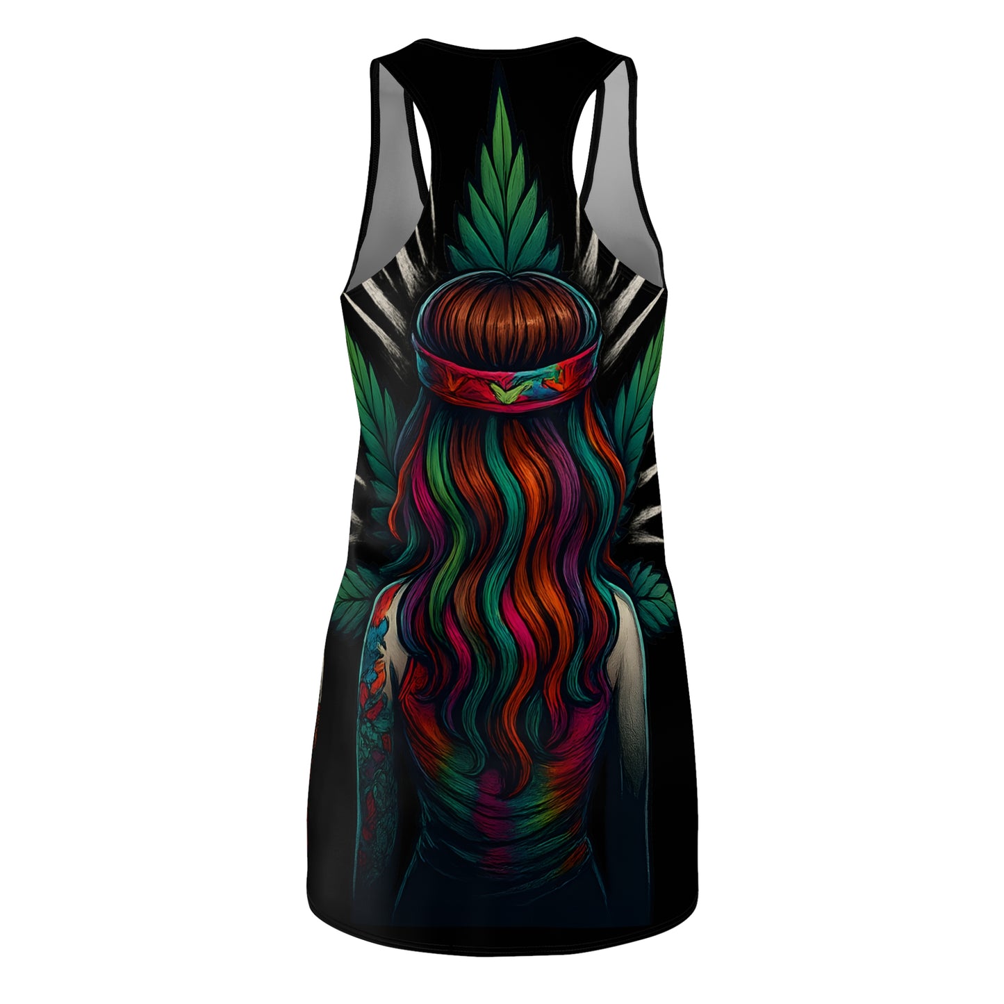 Psychedelic Goddess Racerback Dress – Shiitake Edition