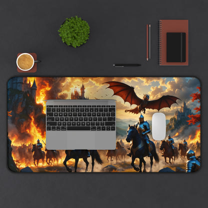 Epic Medieval Battle Desk Mat - 31.5x15.5 Inch Neoprene Gaming and Office Mat