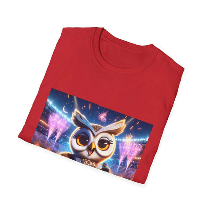 Super Star Owl - Owl singing on stage - Music concert tshirt