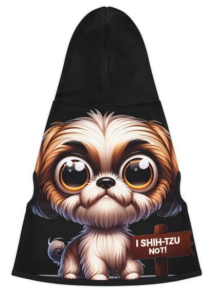 Shih Tzu Pet Hoodie - Cute & Adorable Design with "I Shih-Tzu Not!" Quote, 5 Sizes Available, 100% Soft Polyester, Perfect Fit