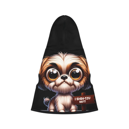 Shih Tzu Pet Hoodie - Cute & Adorable Design with "I Shih-Tzu Not!" Quote, 5 Sizes Available, 100% Soft Polyester, Perfect Fit