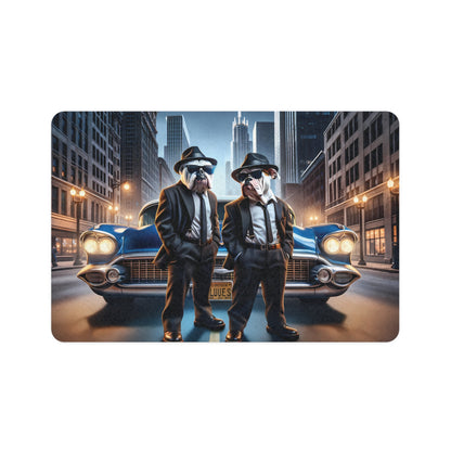 Rhythm & Woof: Blues Duo Pet Food Mat (12x18)