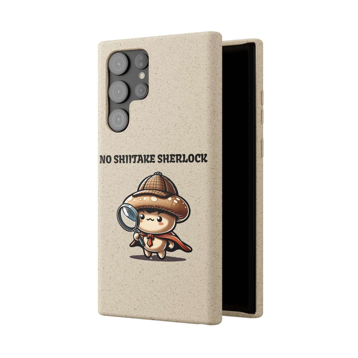 Eco-Friendly "No Shiitake Sherlock" Biodegradable Phone Case - Sustainable Protection for iPhone 13 & Samsung Galaxy S22