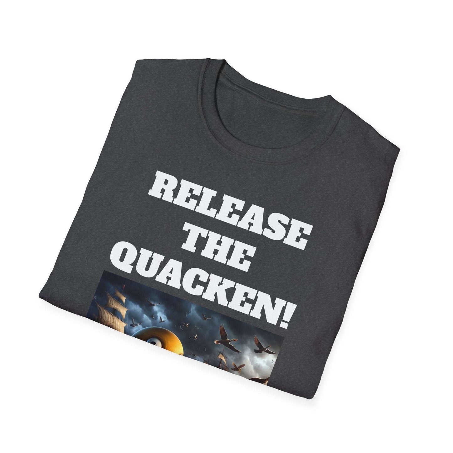 Release the Quacken! Epic Duck Octopus T-Shirt, Nautical Adventure Sea Monster Tee, Humorous meme wear shirt