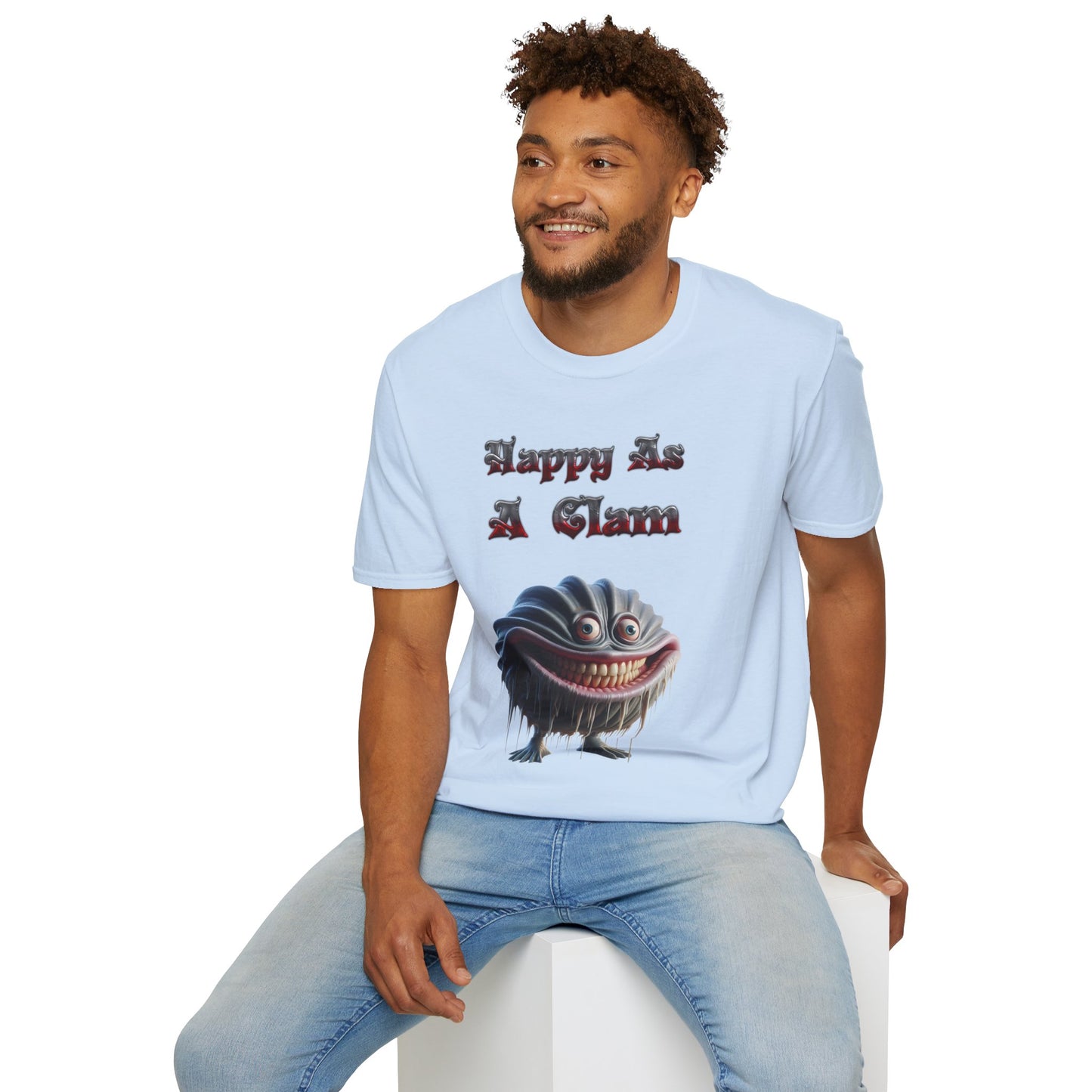 Grinning Clam Graphic Tee - Happy As A Clam