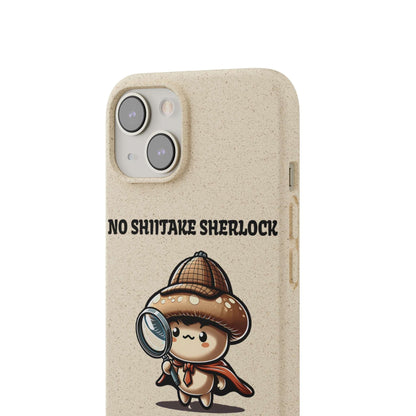 Eco-Friendly "No Shiitake Sherlock" Biodegradable Phone Case - Sustainable Protection for iPhone 13 & Samsung Galaxy S22