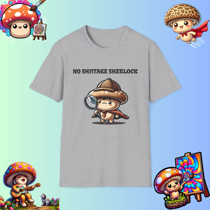 No Shiitake Sherlock - quirky mushroom t-shirt