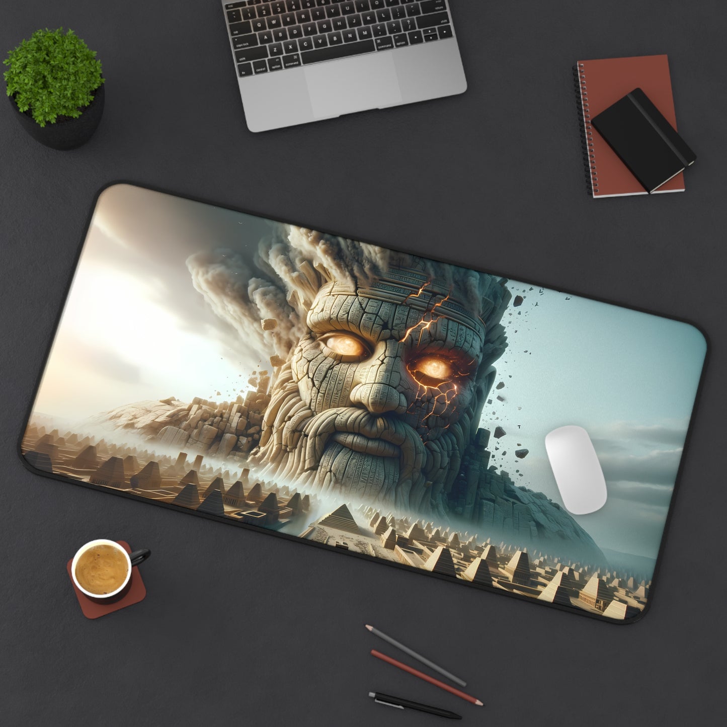 Colossal Legacy: Ancient Titan Gaming Desk Mat (31.5x15.5 inches)