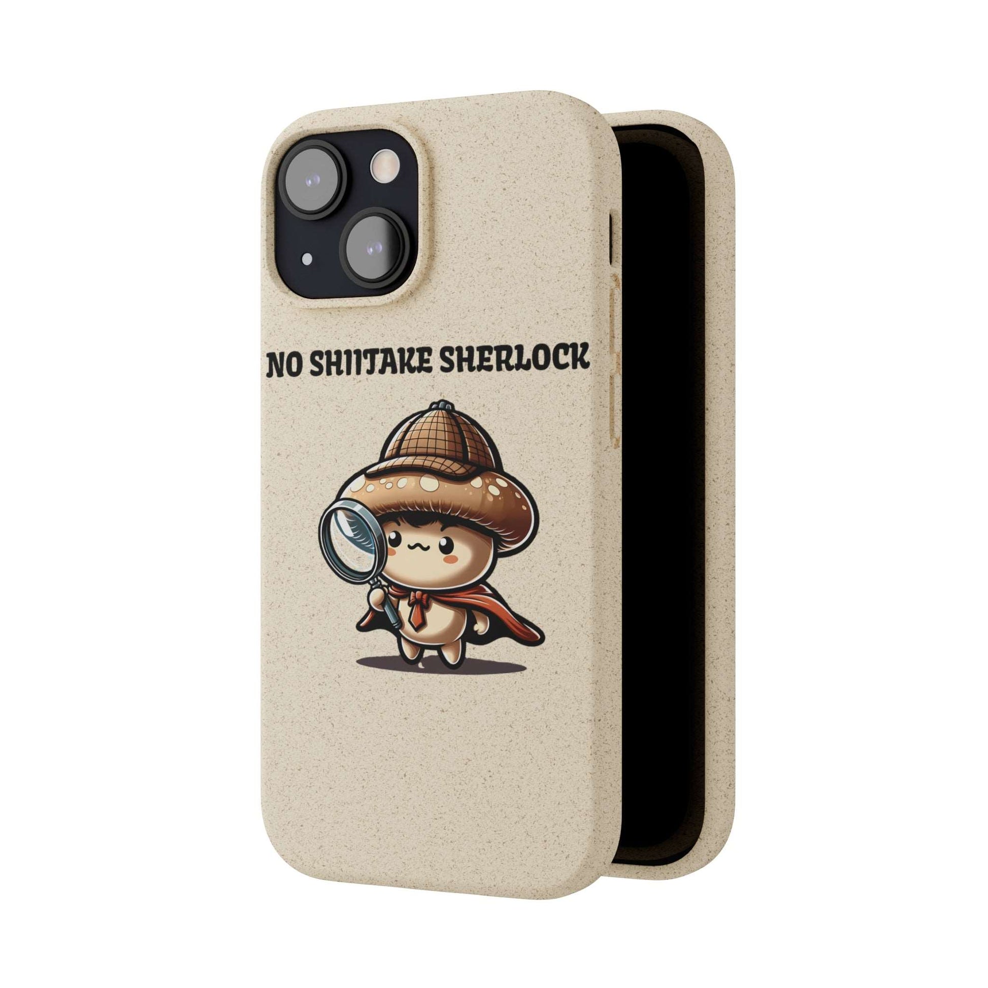 Eco-Friendly "No Shiitake Sherlock" Biodegradable Phone Case - Sustainable Protection for iPhone 13 & Samsung Galaxy S22