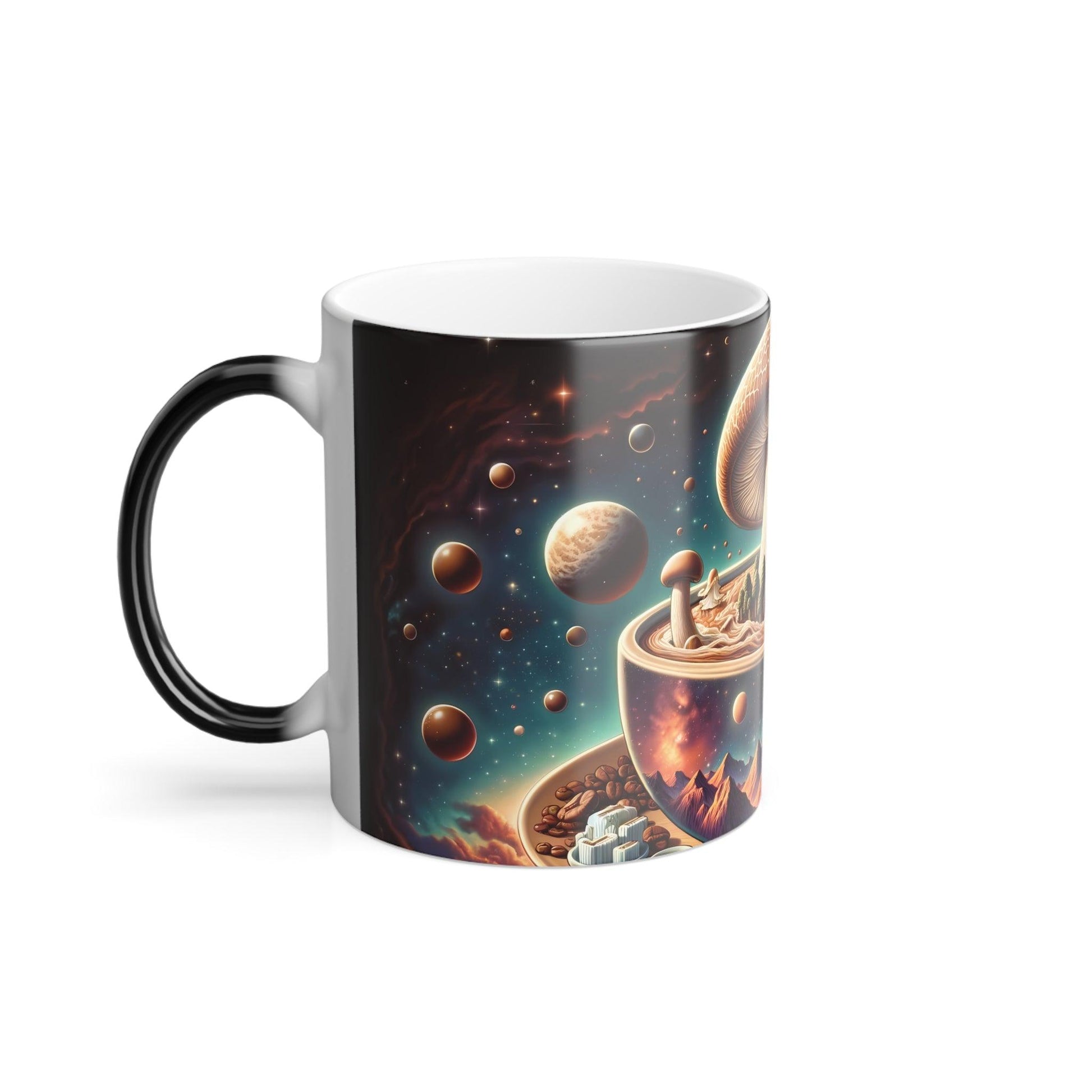 COLOR MORPHING MUG - Cosmic Brew abstract mushroom cup - 11oz - Shiitake Products