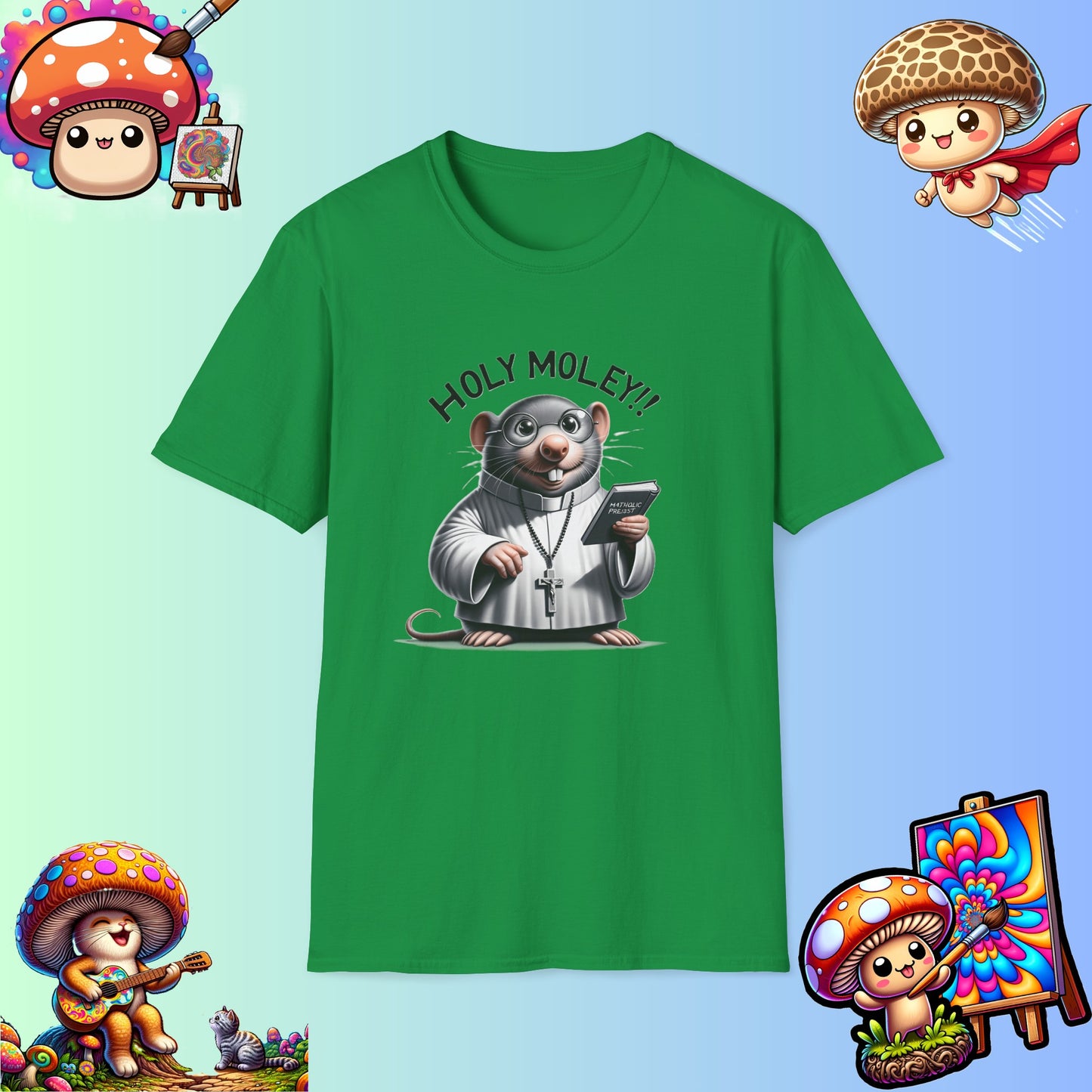 Holy Moley!! Catholic Priest Mole T-Shirt