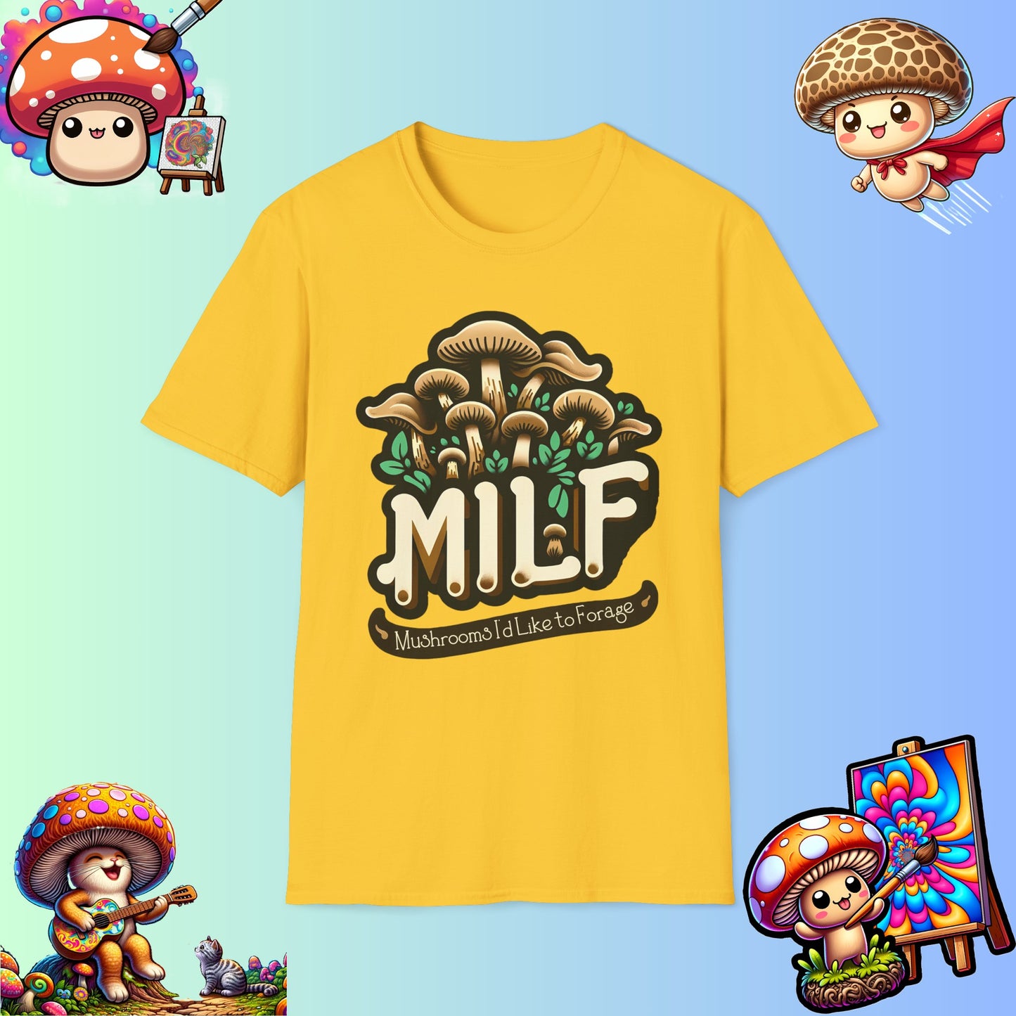 Mushroom Foraging Enthusiast T-Shirt - Unique 'MILF' Design - Unisex Tee