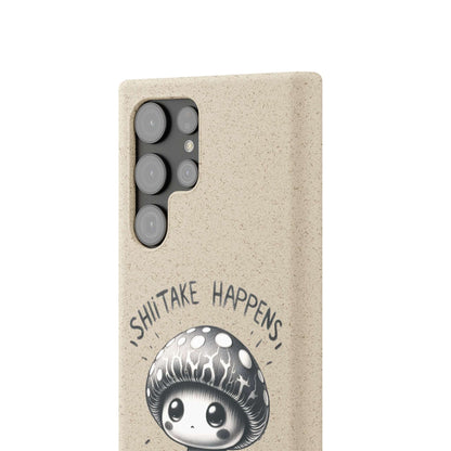 Shiitake Happens Biodegradable Phone Case - Eco-Conscious Art for iPhone 13 & Samsung S22 Series