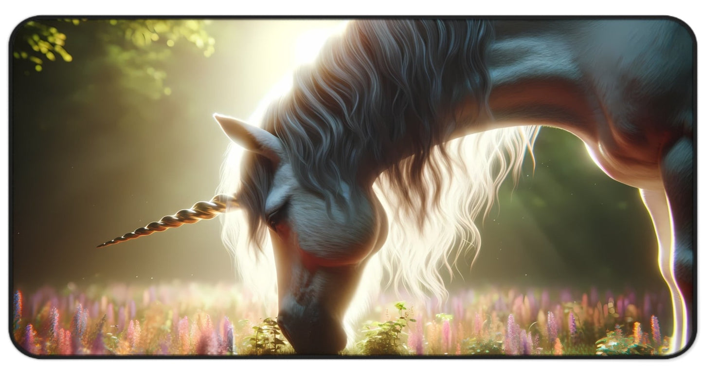 Enchanted Grove: Majestic Unicorn Gaming Desk Mat (31.5"x15.5")