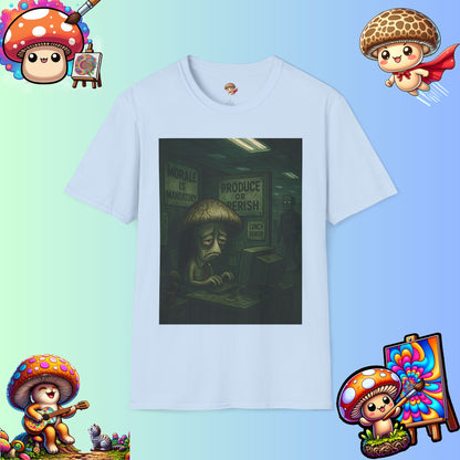 Produce or Perish – Dystopian Office Mushroom Shirt