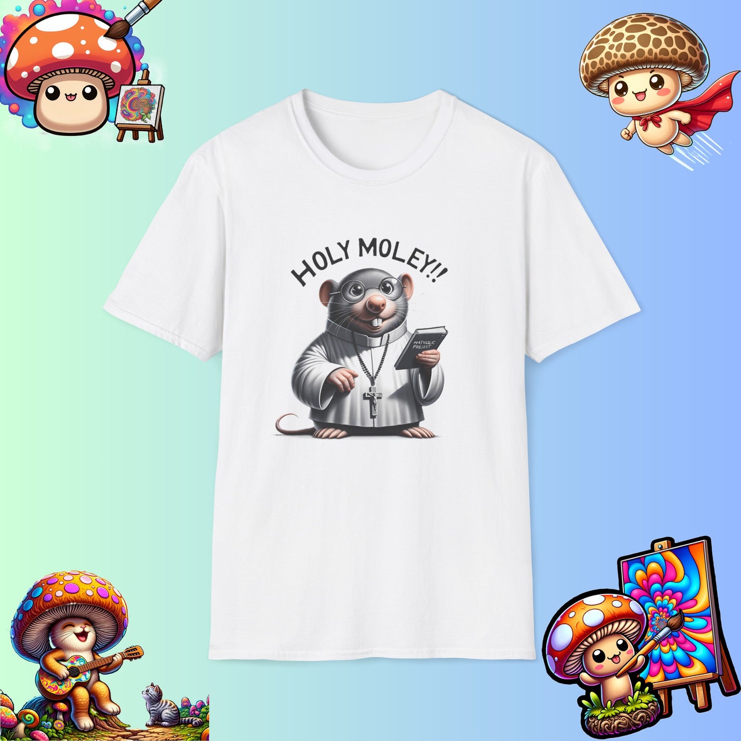 Holy Moley!! Catholic Priest Mole T-Shirt