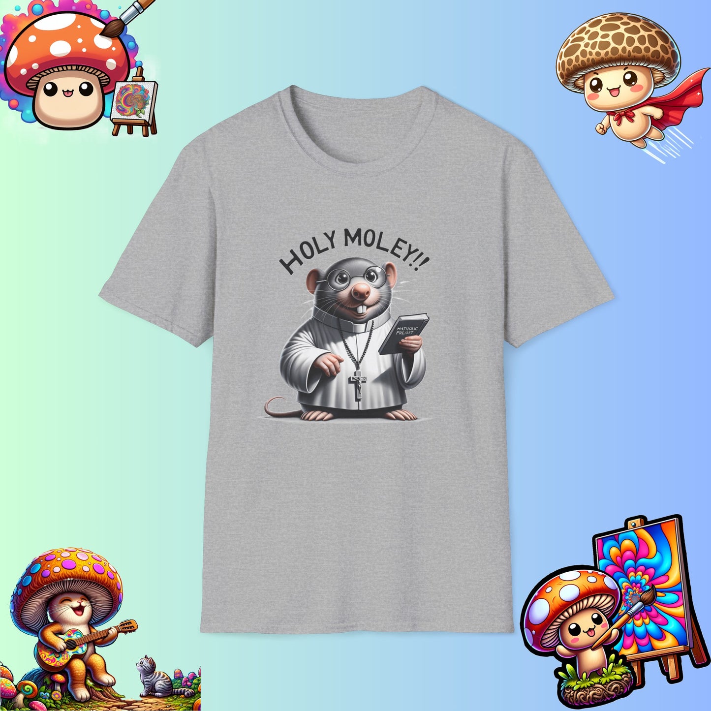 Holy Moley!! Catholic Priest Mole T-Shirt