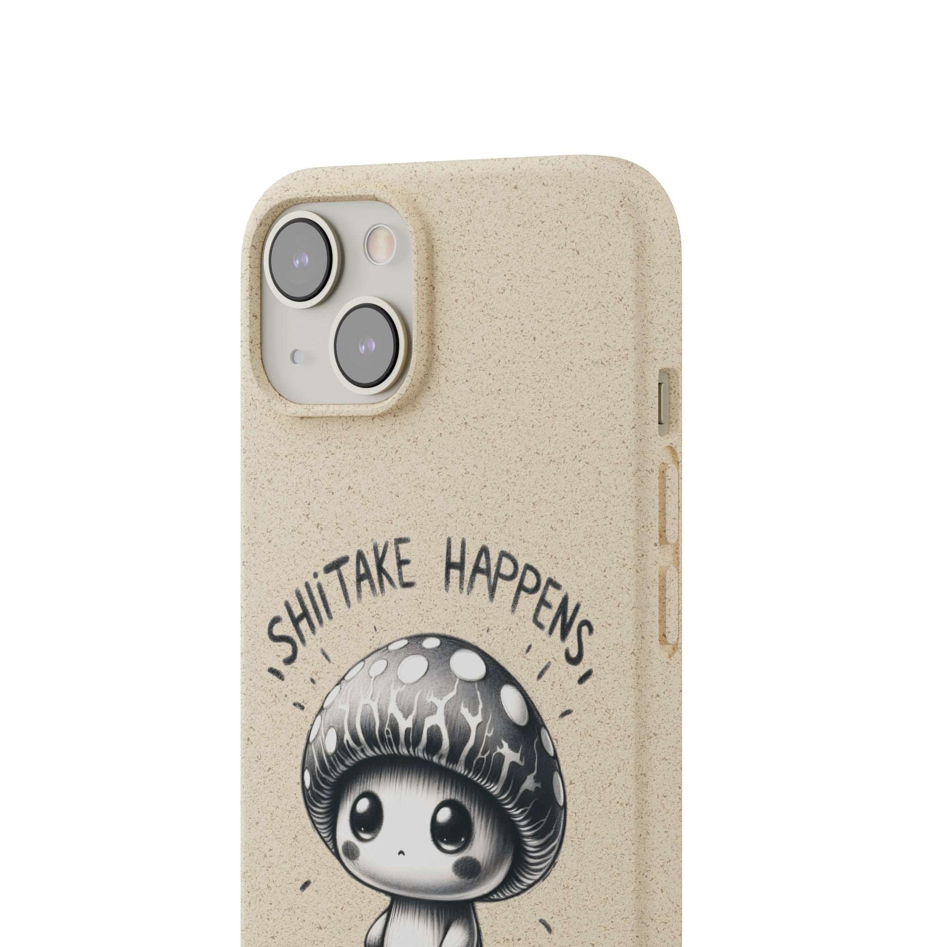 Shiitake Happens Biodegradable Phone Case - Eco-Conscious Art for iPhone 13 & Samsung S22 Series