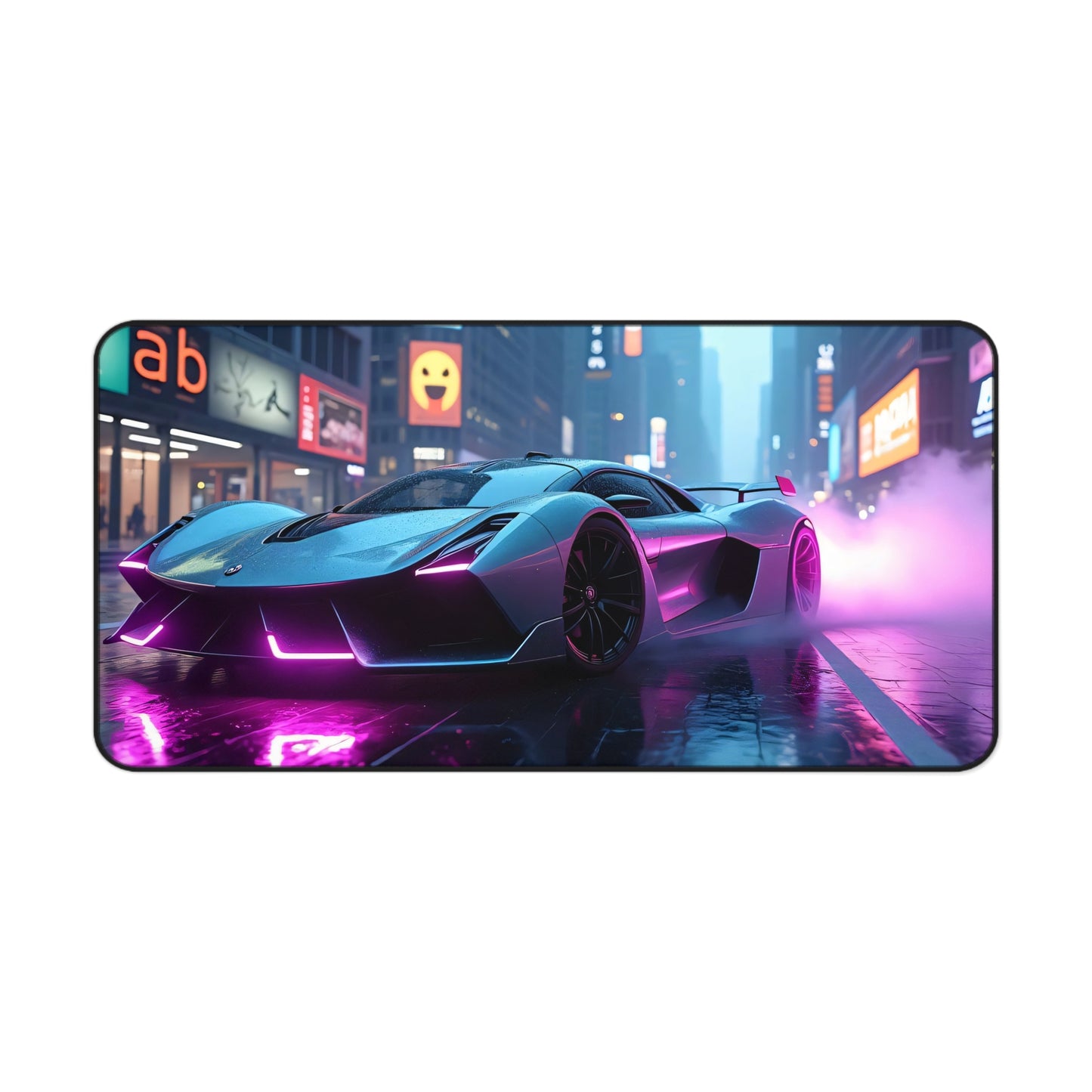 Desk Mat - Futuristic Cyberpunk Sports Car Design