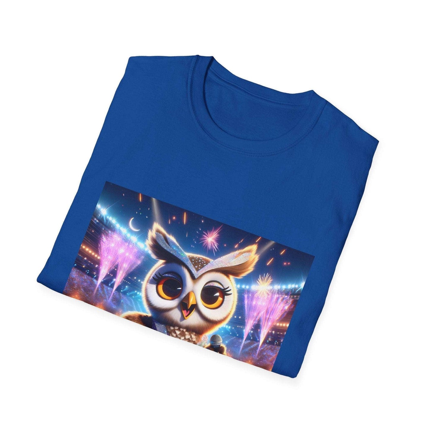 Super Star Owl - Owl singing on stage - Music concert tshirt