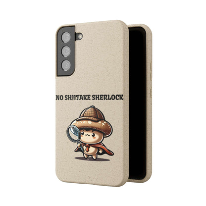 Eco-Friendly "No Shiitake Sherlock" Biodegradable Phone Case - Sustainable Protection for iPhone 13 & Samsung Galaxy S22