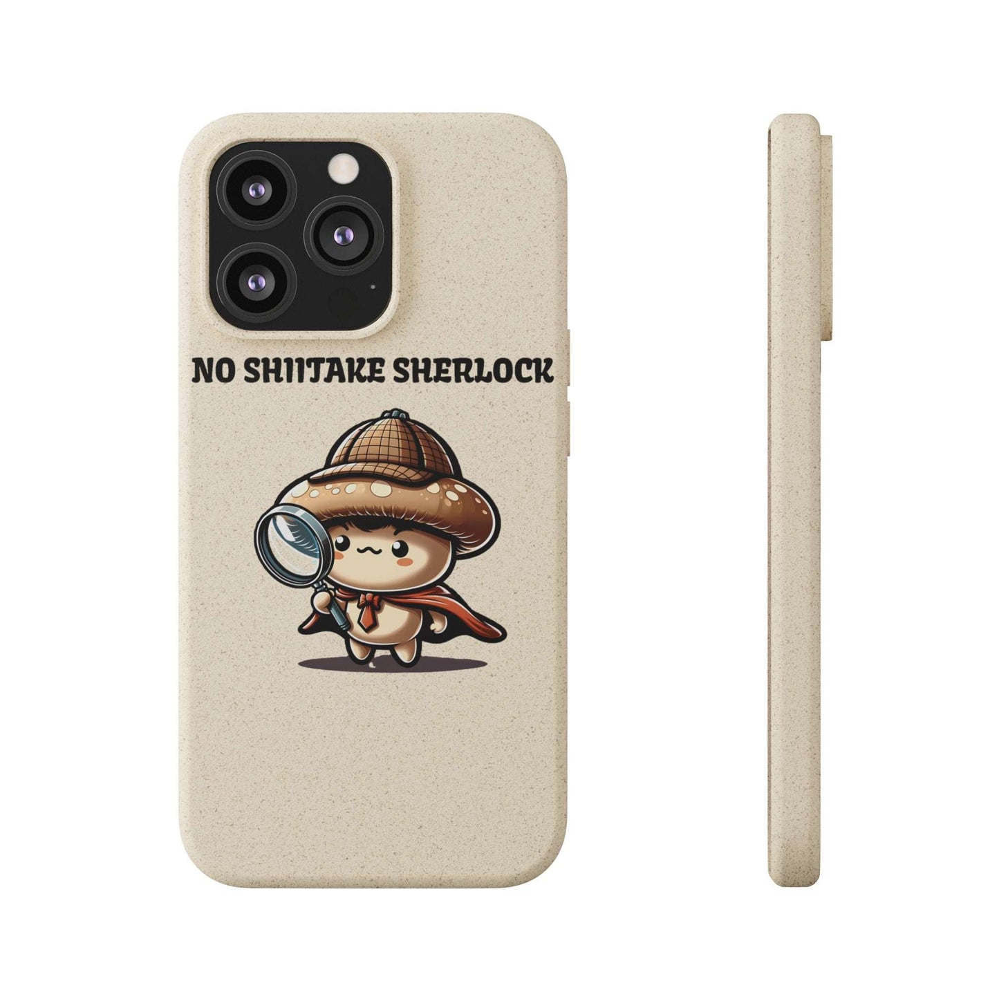 Eco-Friendly "No Shiitake Sherlock" Biodegradable Phone Case - Sustainable Protection for iPhone 13 & Samsung Galaxy S22