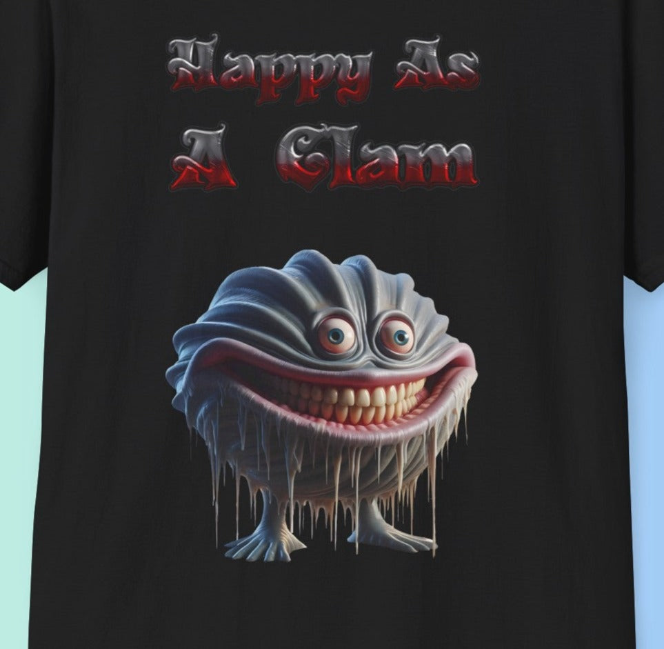 Grinning Clam Graphic Tee - Happy As A Clam