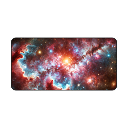 Cosmic Nebula Space Desk Mat - 31.5x15.5 Inch Neoprene Gaming and Office Mat