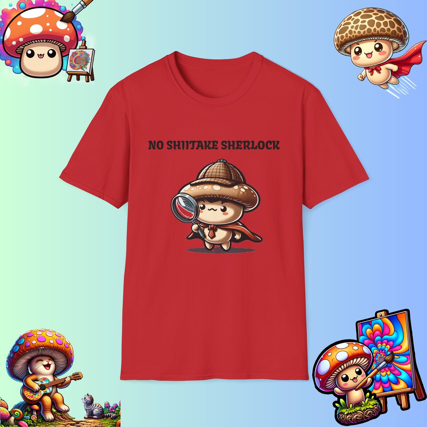 No Shiitake Sherlock - quirky mushroom t-shirt